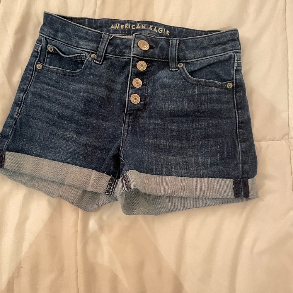 low-rise jean shorts